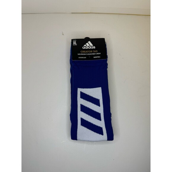 Adidas Creator 365 Maximum Cushion Crew Socks Men's XL 12-16 Blue NEW - Picture 1 of 2